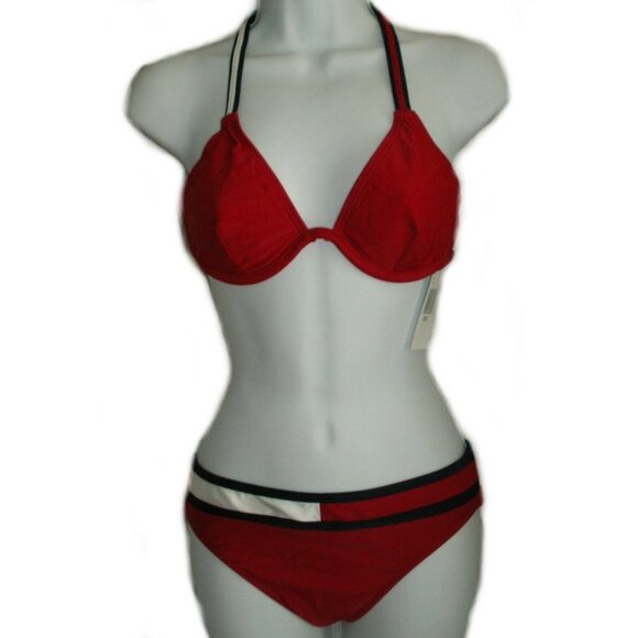 TOMMY HILFIGER Preppy Colour Blocked Bikini - Sz 8 - NEW - Picture 1 of 11